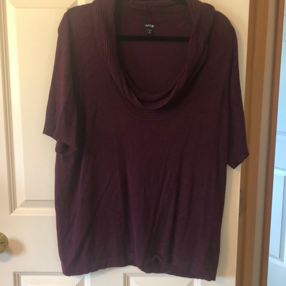 Cowl Neck Short Sleeve Shirt